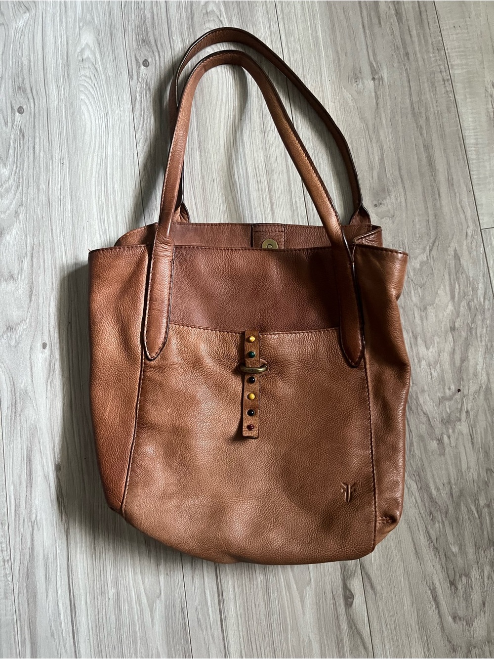 Frye Brown Leather Shoulder Tote